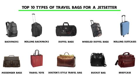 travelling bags types